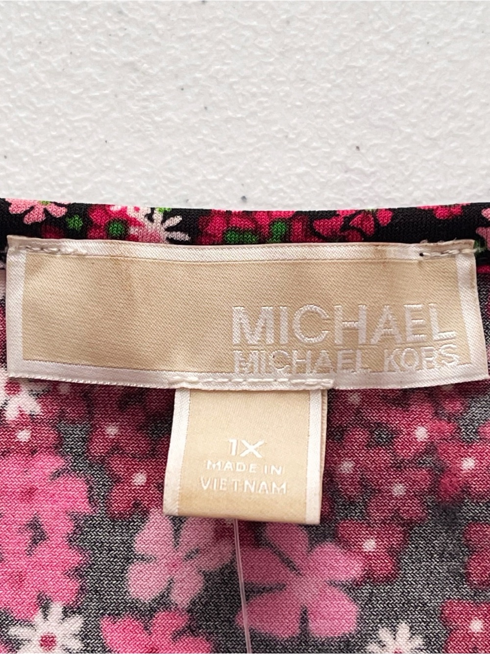 NWT Michael Kors Plus Size Ruffled Floral Print Mini-Midi Dress 1X - Picture 9 of 12